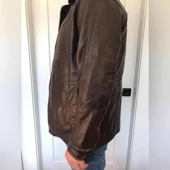 Danier Leather lamb skin brown size small car coat. - Picture 2 of 7
